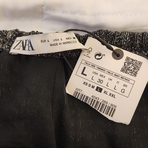 Zara Blingy Skort L Black & Silver #032 - Picture 2 of 4